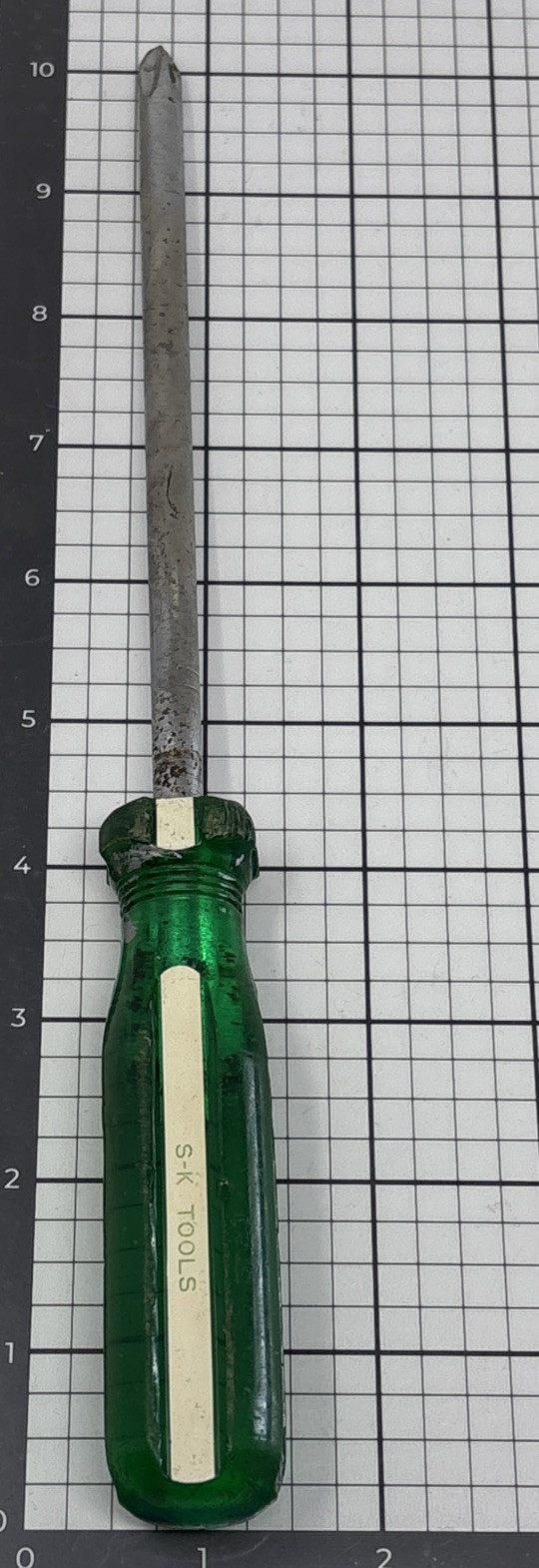 S-K 73003 10″ Long #3 Phillips Screwdriver – Green & White Handle