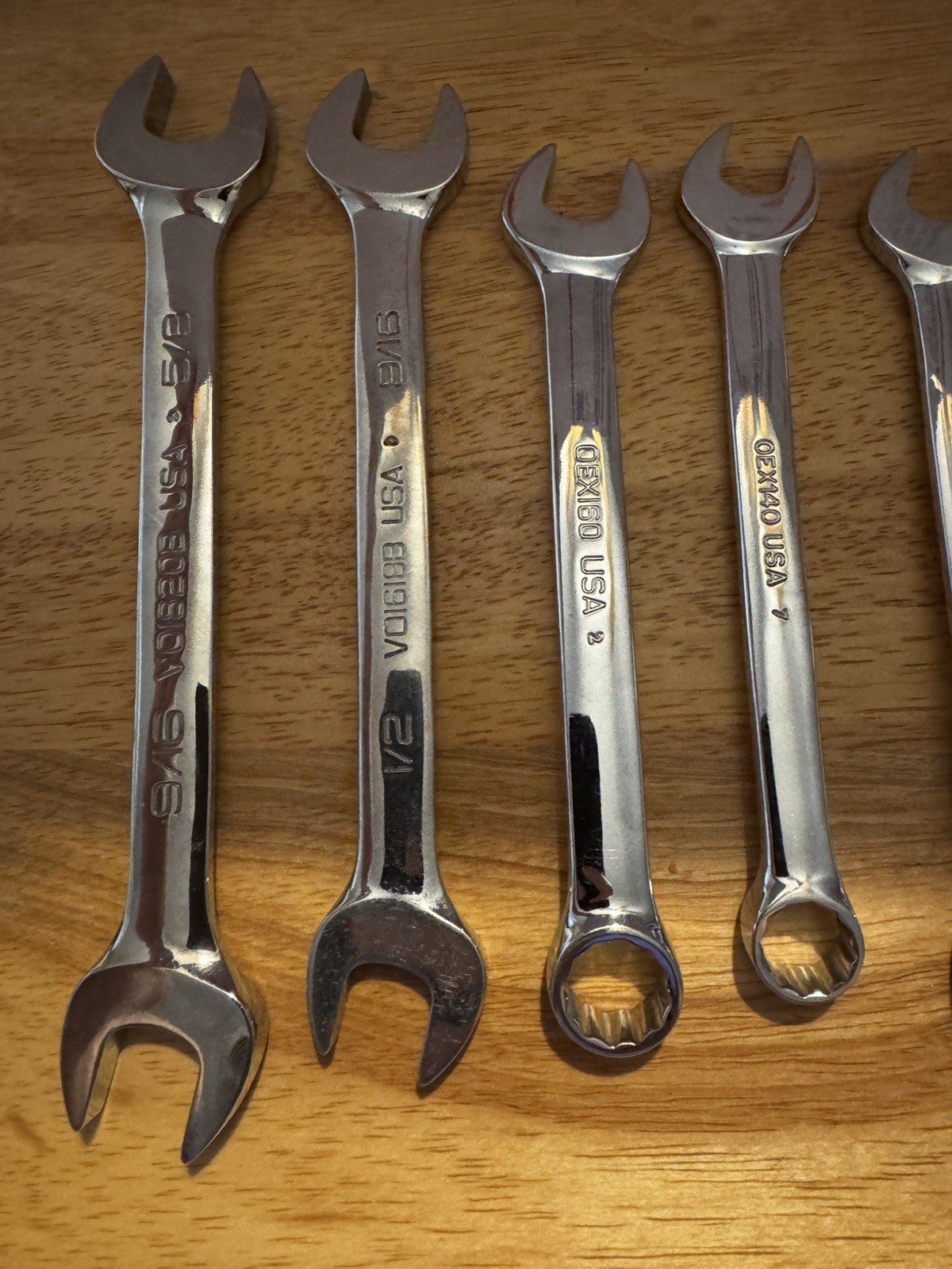 Snap-On Combination Wrench Lot USA Chrome Professional Mechanic Tool