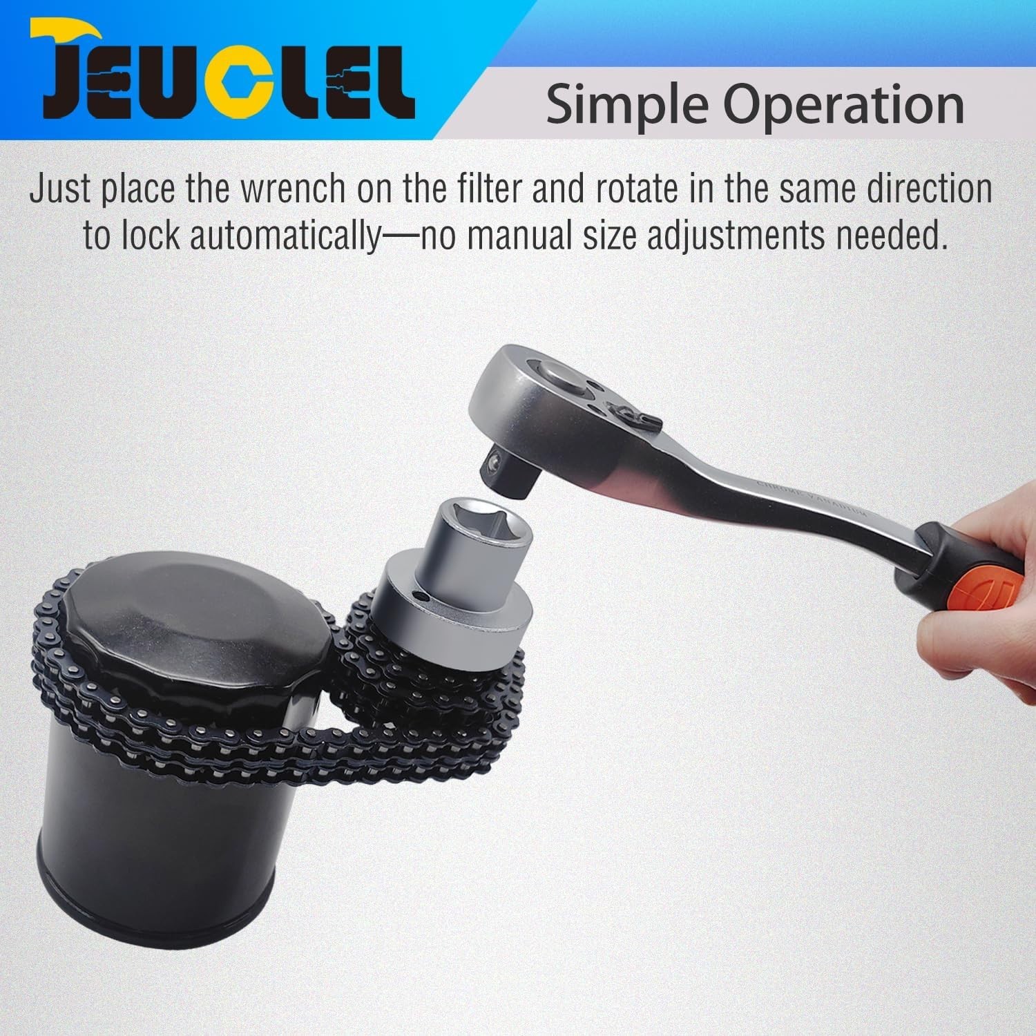 Oil Filter Chain Wrench 73-169.5mm 1/2 Inch Drive Fits Most Vehicles Auto Repair