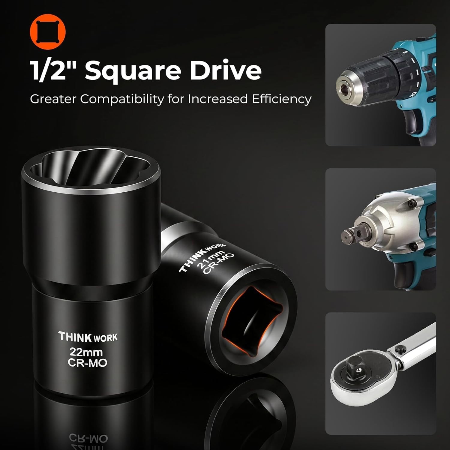 Lug Nut Removal Kit with Knockout Pin, Laser-Etched Markings