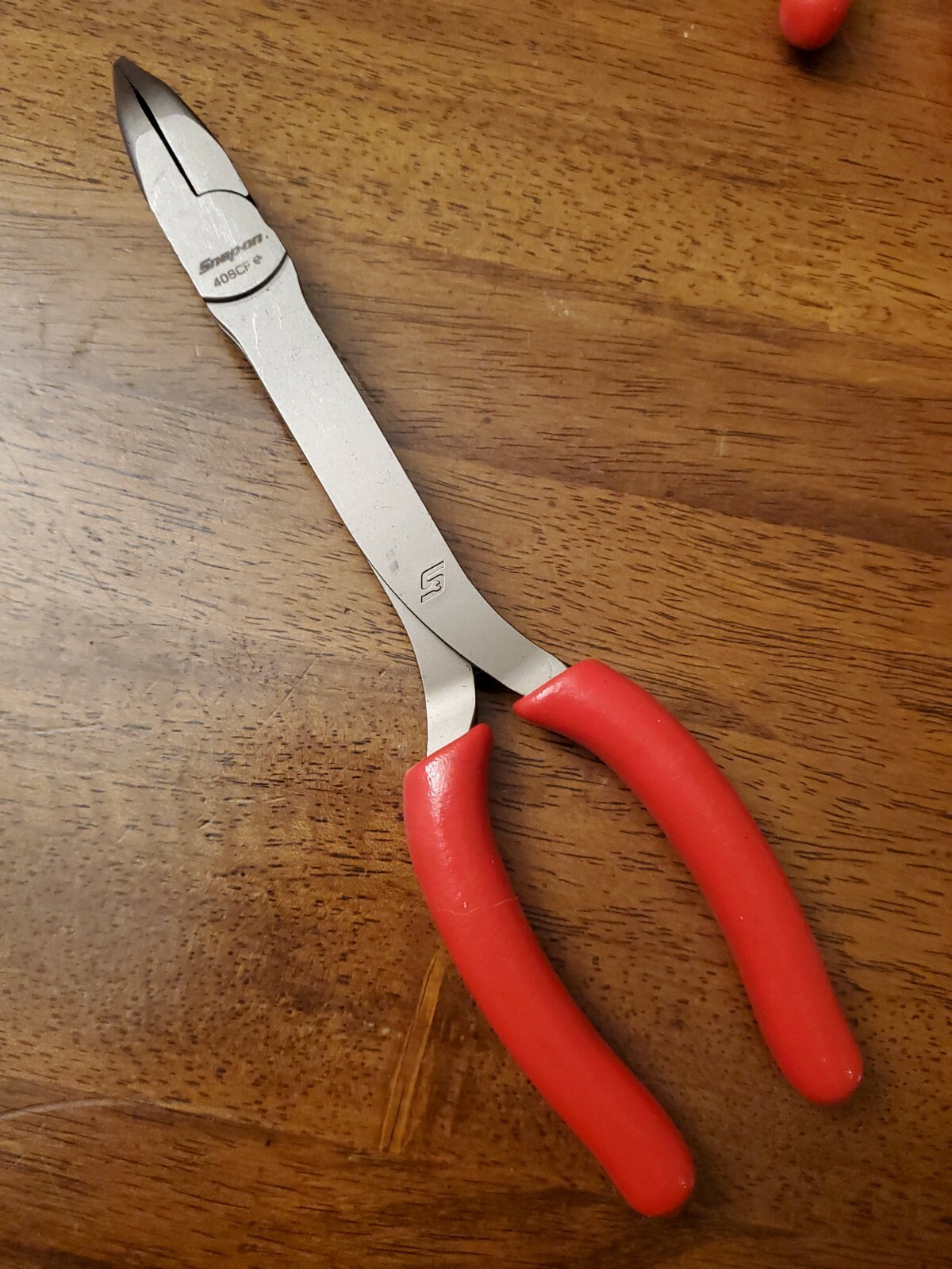 *NEW* Snap On 408CF – 9” Red Stork Bent Needle Nose Pliers FREE SHIPPING
