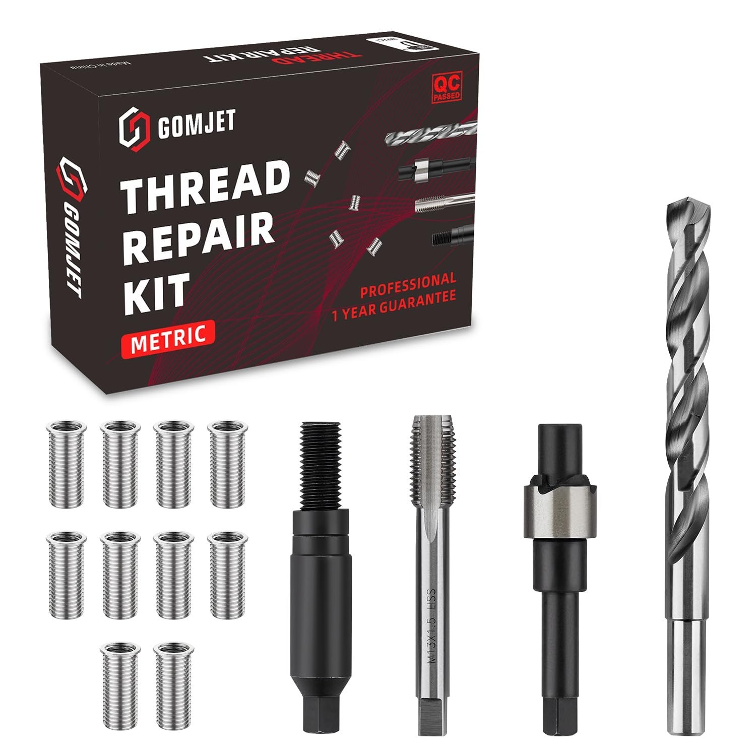 Metric Thread Repair Kit M11X1.5 – 10 Stainless Steel Inserts 30MM, Easy Fix