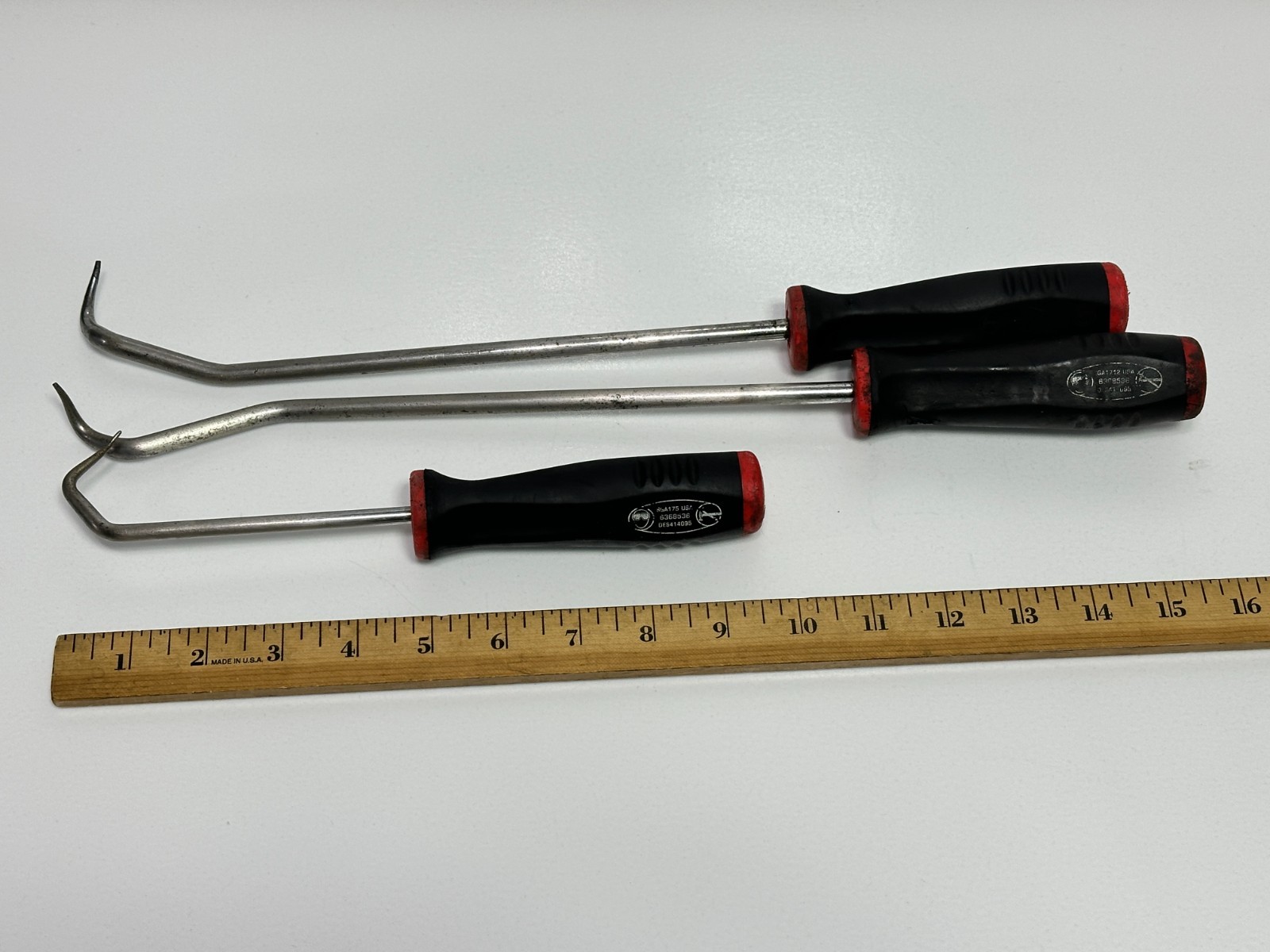 Snap-on Tools USA 3pc RED Soft Grip Radiator Pick Set Lot SGA175 SGA1712 SGA1711