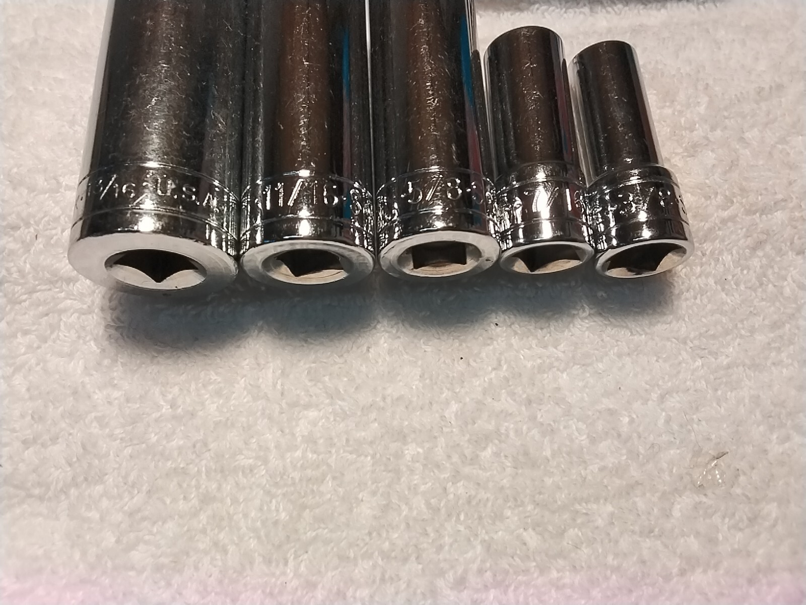3/8″ DRIVE DEEP SOCKET SET S-K 5PC 6pt SET SAE USA 🇺🇸