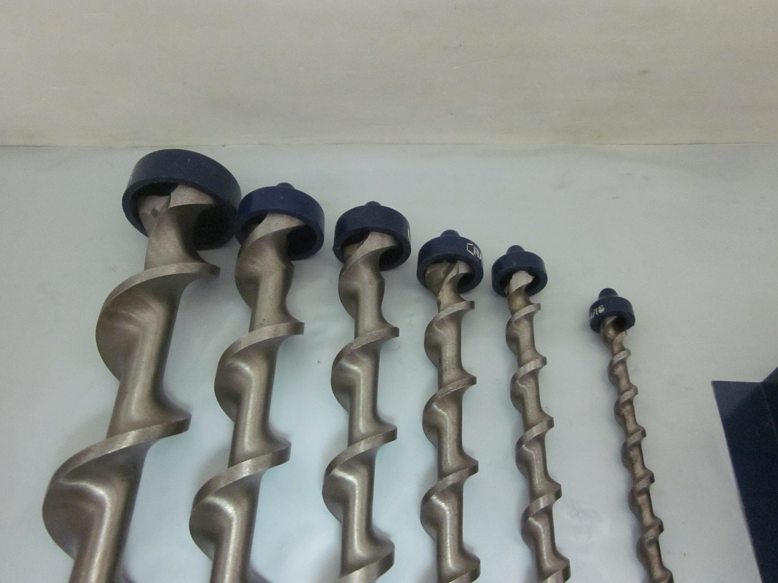 Vtg Craftsman Set Of 6 Auger Drill Bits W/Metal Wall Mount 1/4″ to 1″ USA