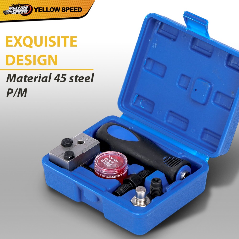 3/16″ Double Flaring Tool Brake Line Adapter Kit w/ Storage Box for Auto