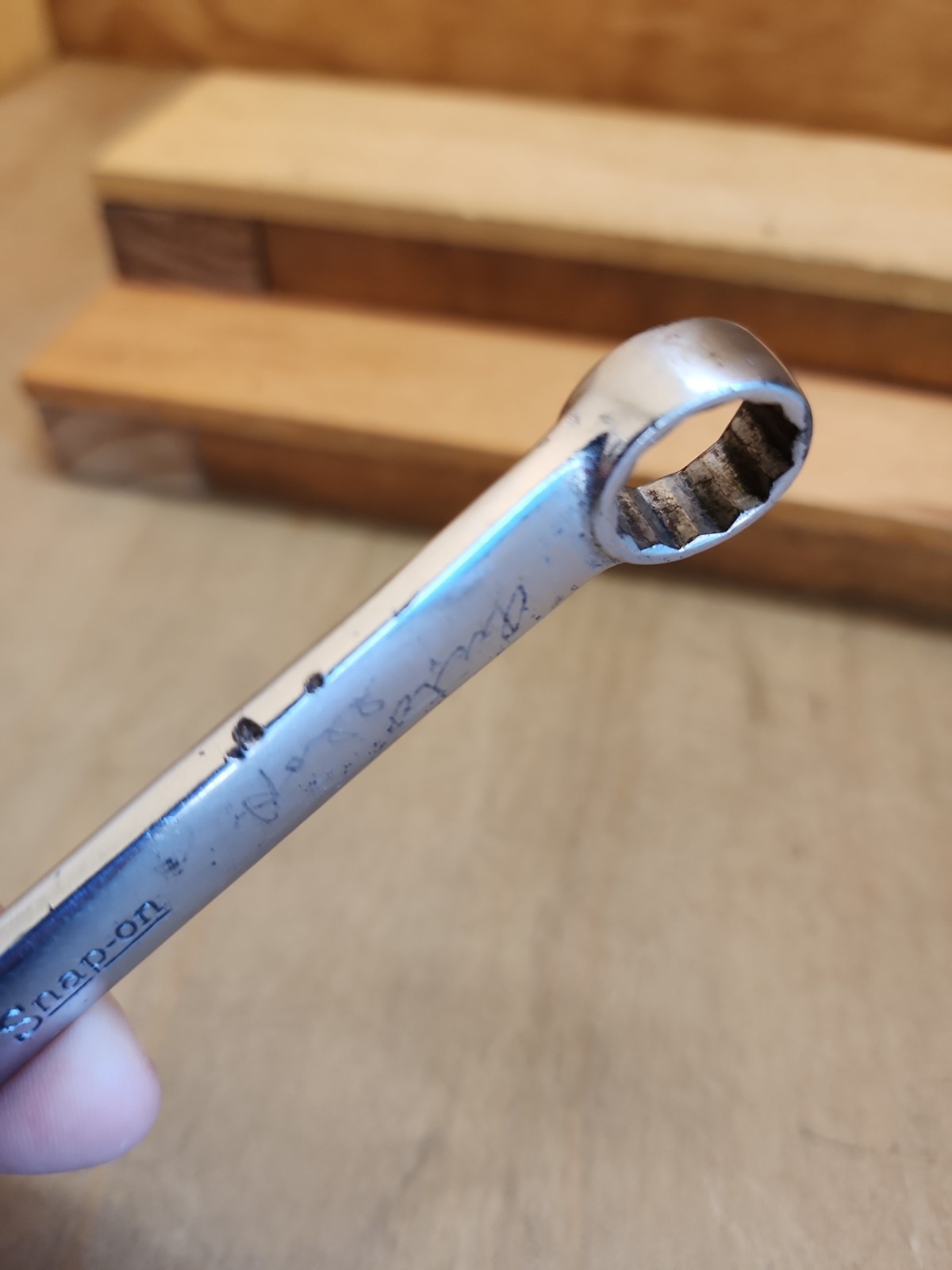 Snap On SAE 12 Pt Combination Short Wrench 9/16″ OEX-180 Vintage 1949 Date Code