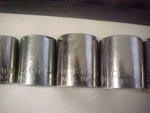 Craftsman Tools 9Pc. 3/8″ Drive 12Pt. Socket Set 3/8″-7/8″, #34438 USA G&V Vtg