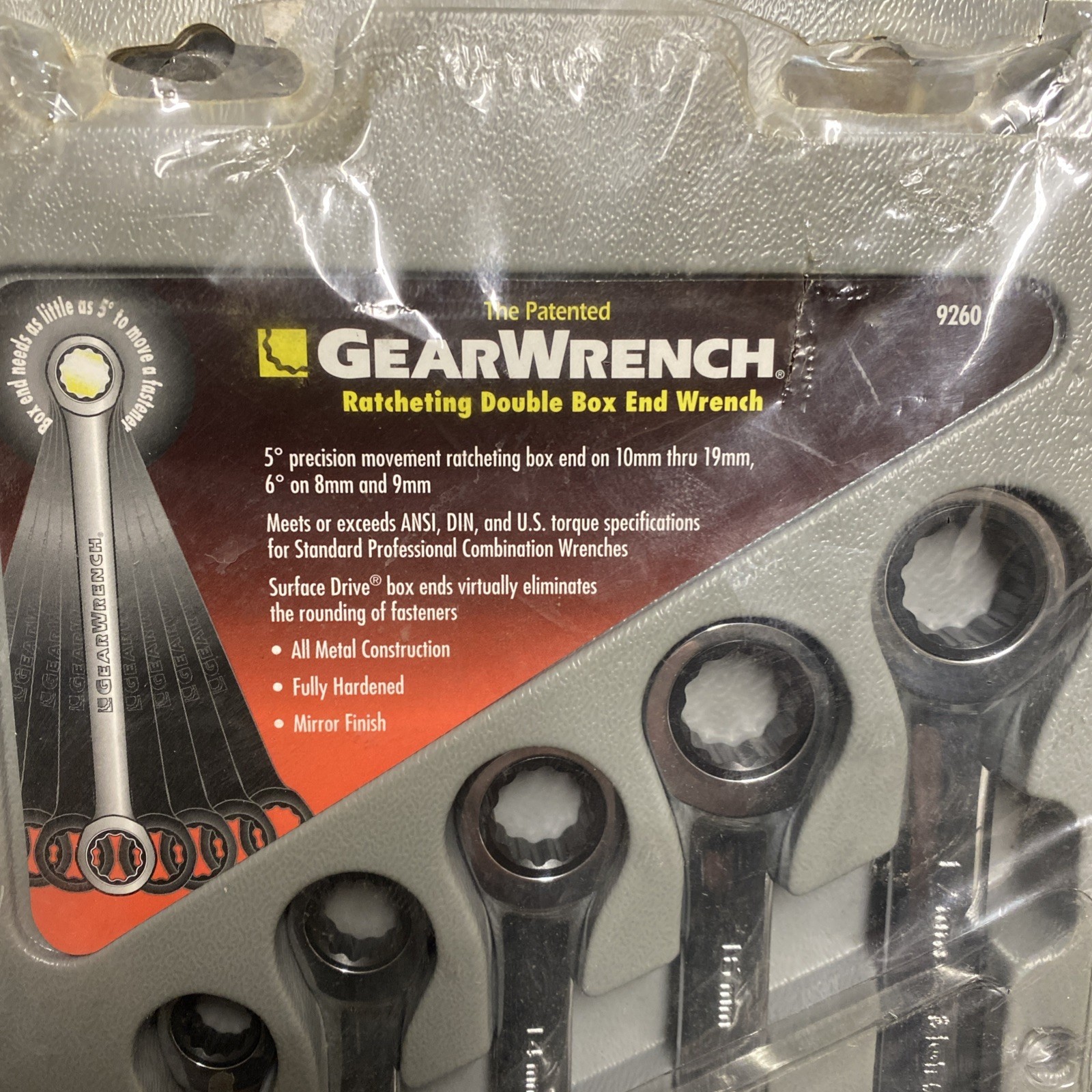 KD Tools, GearWrench Part #9260, 6 pc. Metric Ratcheting Double Box End Wrench