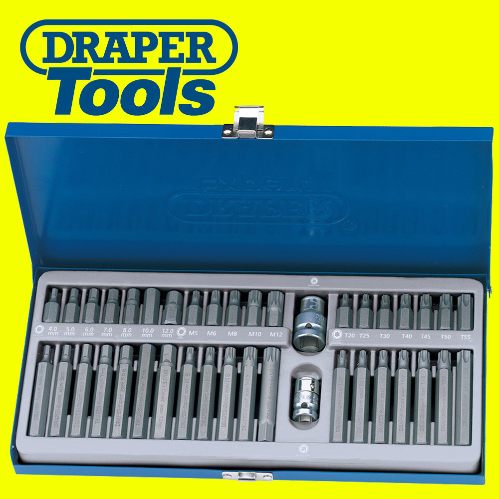 Draper Expert Mechanics Tx-Star/Torx/Hex/XZN/Spline Bit Set with Case 40 Piece