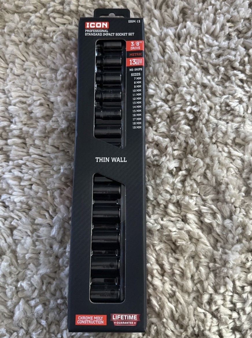 🔥 ICON 3/8″ Drive Metric Impact Thin Wall Socket Set, 13-PCS I2SM-13 70432 NIB