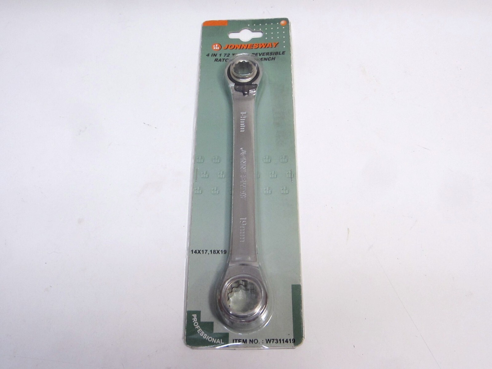 Jonnesway 4 IN 1 Reversible 72 Teeth Ratcheting Gear Wrench 14mm 17mm 18mm 19mm