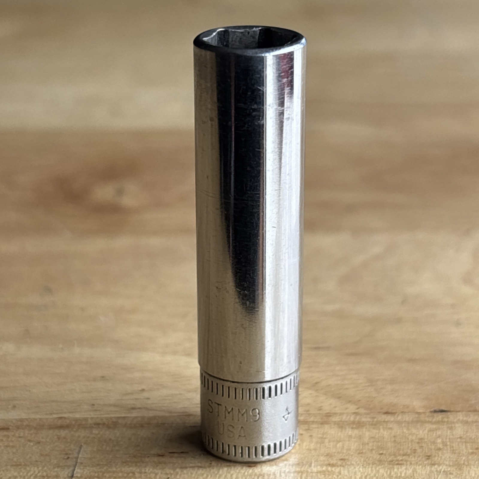 Snap On Tools 9mm Deep Socket 1/4″ Drive 6 Point TMM9 Vtg USA