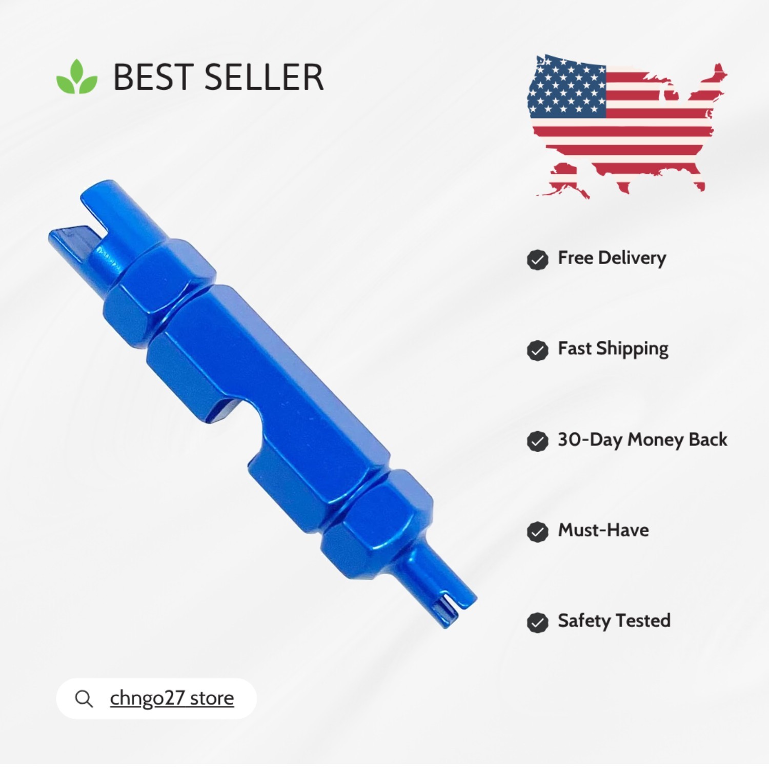 Universal Valve Core Remover in Stylish Blue – Ideal for Tubeless Tire Repairs