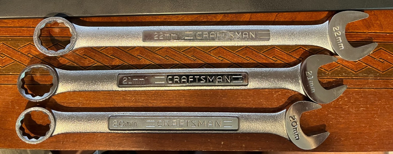 Craftsman Tools USA 5pc V 20mm-24mm Large Metric (Rare) Combination Wrench Set