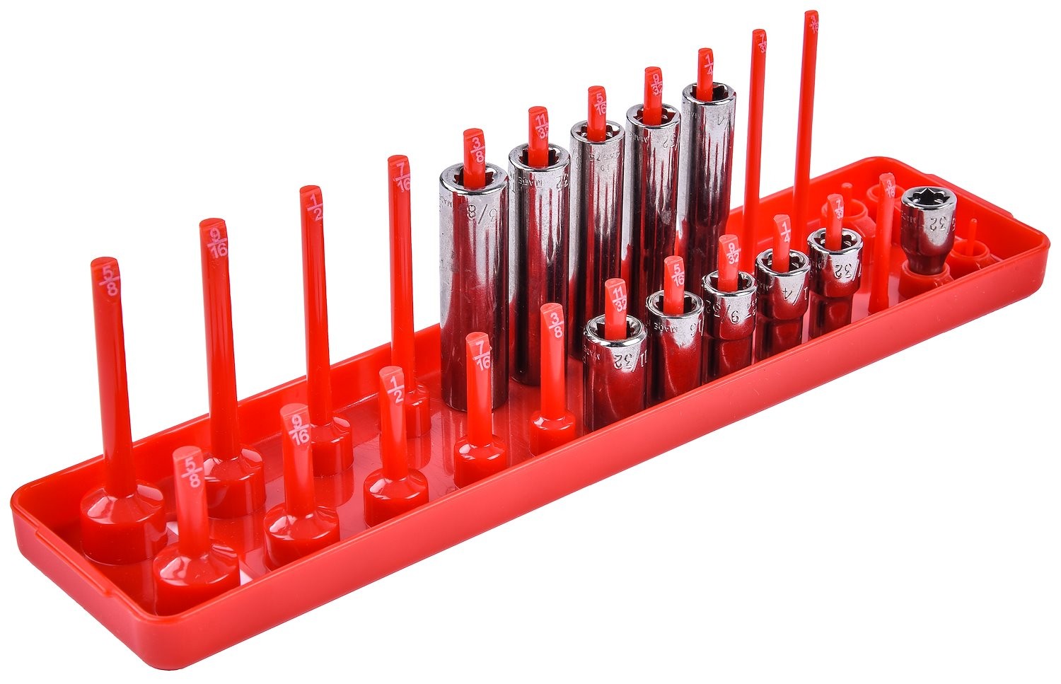 JEGS 85076 Socket Organizer 1/4 in. Drive SAE Sizing 1/8 in. – 5/8 in. Fitment H