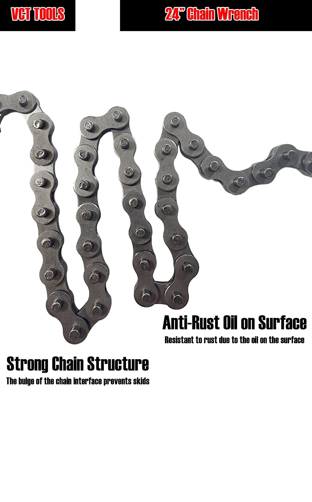 VCT 24″ inch Chain Oil Filter Pipe Wrench Tool