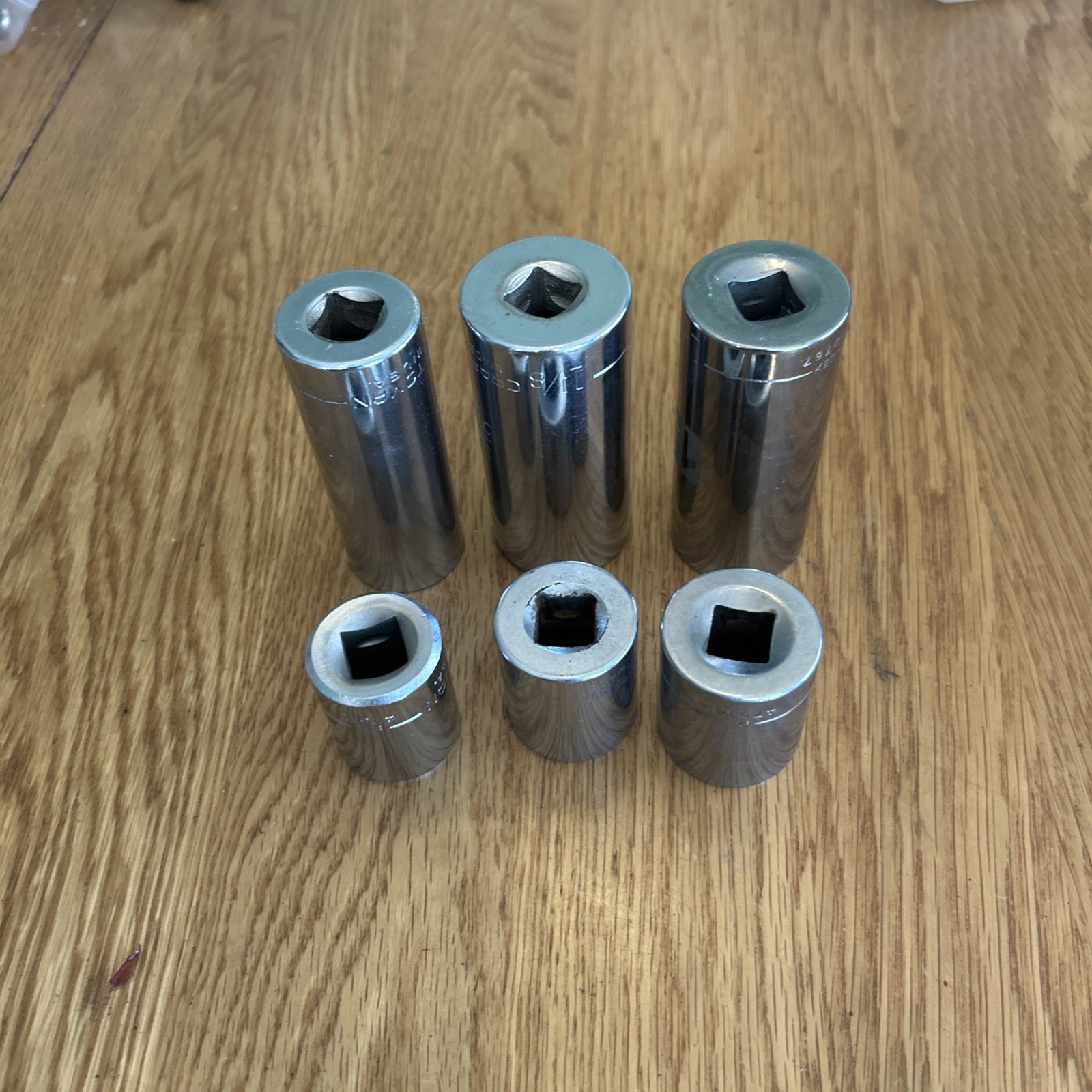 CRAFTSMAN – Lot Of 6 Sockets,1/2” Drive, 12pt Deep & Shallow , 7/8” Thru 1-1/8”