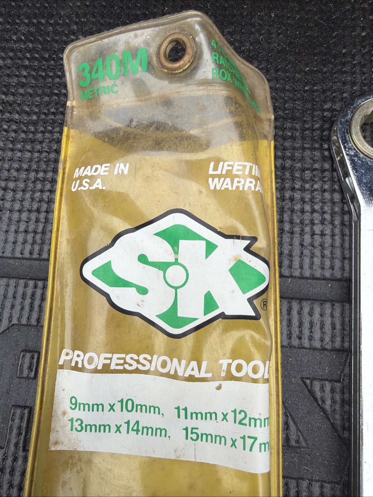 Rare SK Professional Tools USA Nos 4PC Metric Box End Ratcheting Wrench Set 340M
