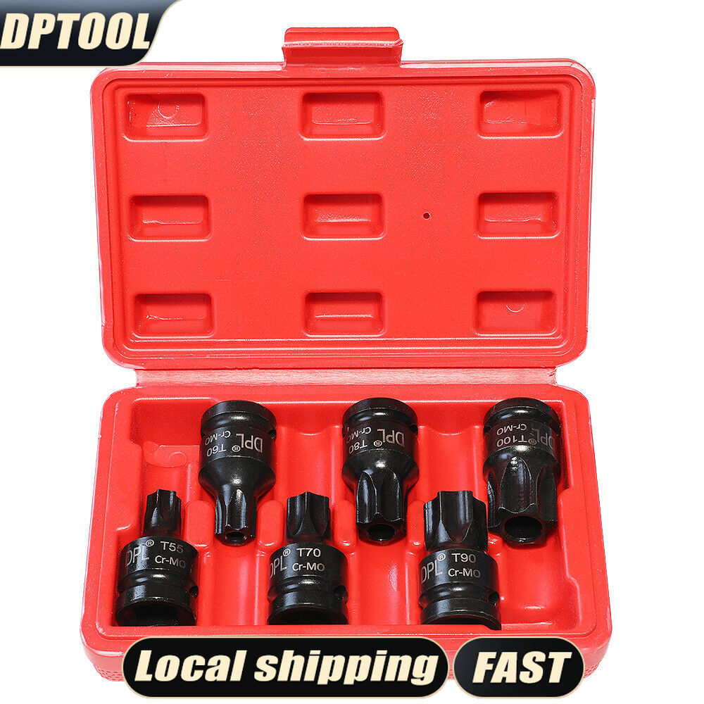 vw audi 6pc 1/2″ DR Impact Star Torx Bit Socket Set T55 T60 T70 T80 T90 T100 M14