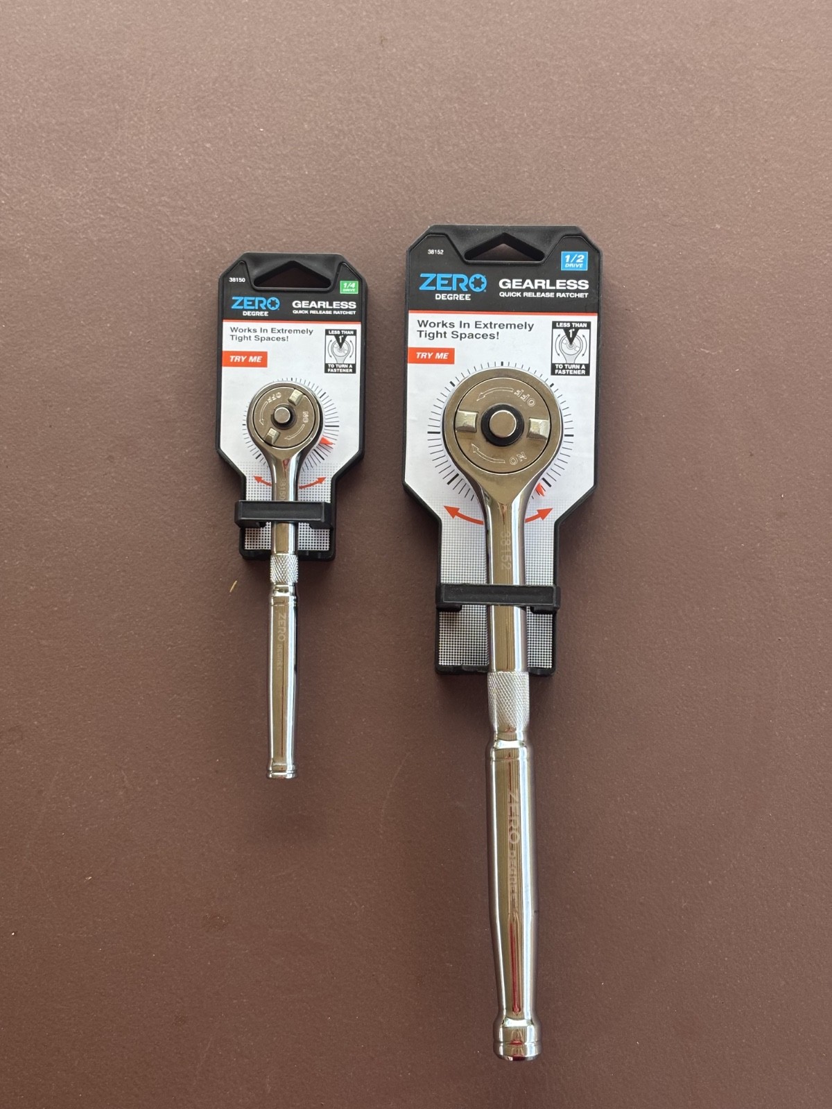 NEW Zero Degree Ratchet Set 1/4″ and 1/2″ Drive 2-Piece Ratchet Wrench,Overstock