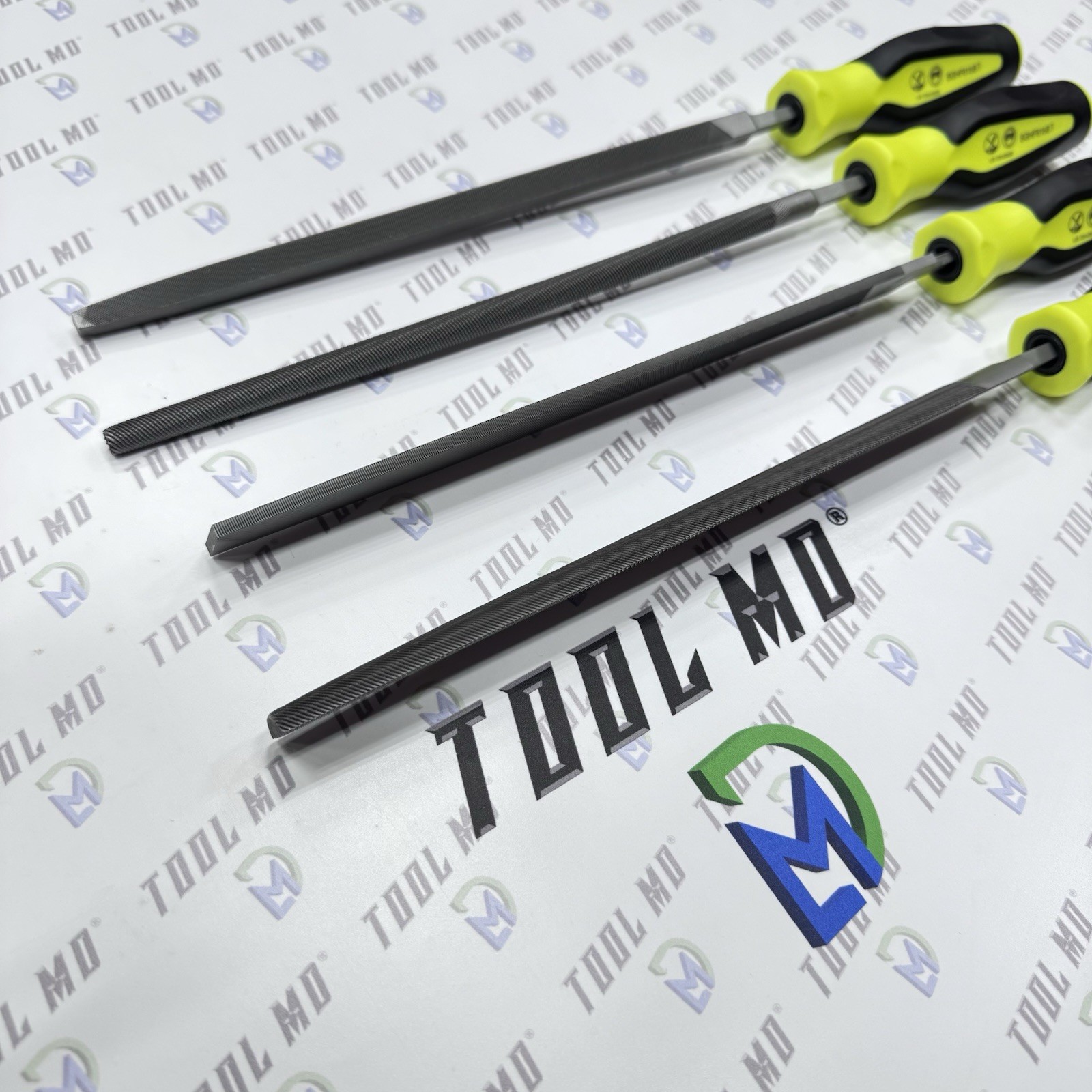 Snap-on Tools PORTUGAL NEW 4-Piece HI VIZ YELLOW Mixed File Set SGHBF600AHV
