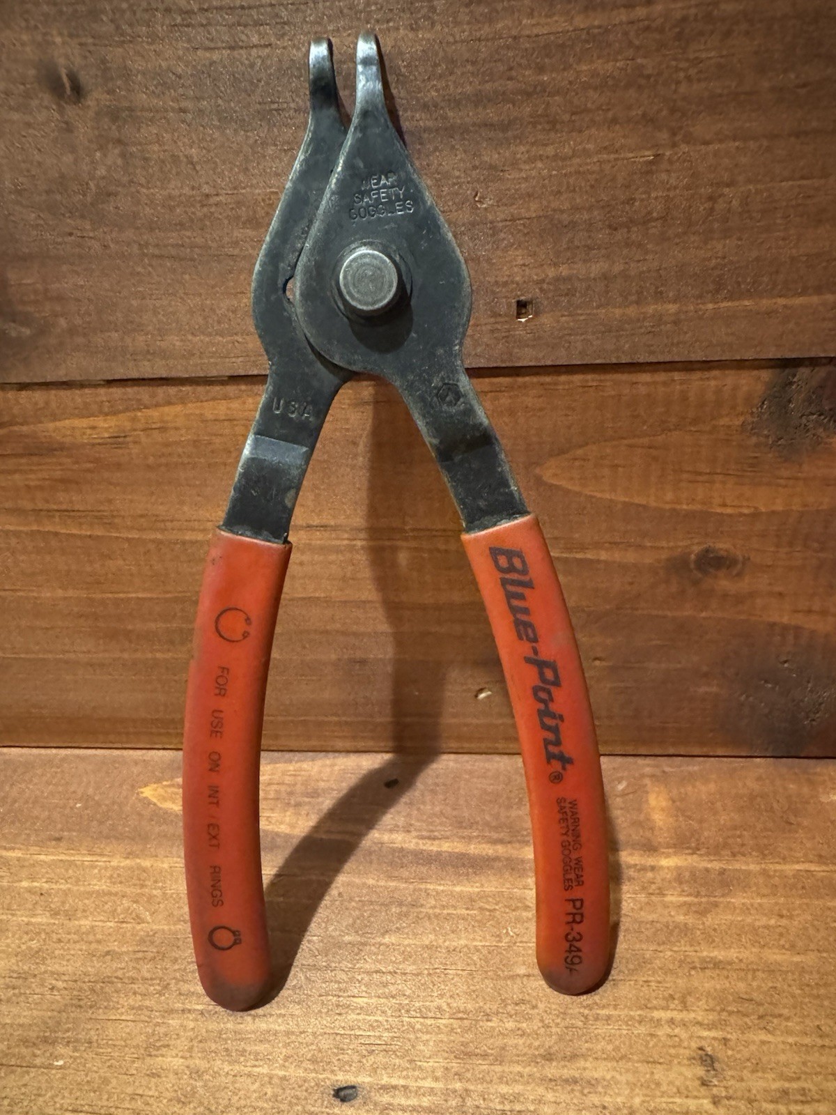 Snap-on Blue Point 6″ PR-349A Internal External Retaining Ring Pliers 90°
