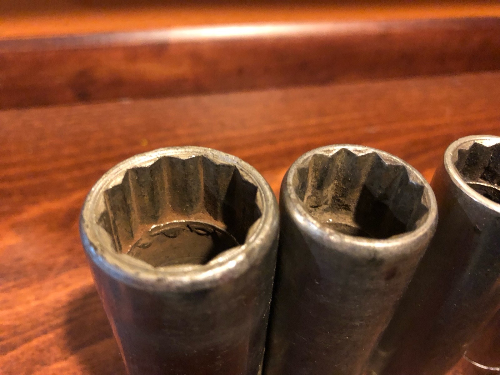 SK S-K Tools Vtg Deep 1/2” Drive 12 Pt Partial Socket Set 9/16” To 7/8” USA