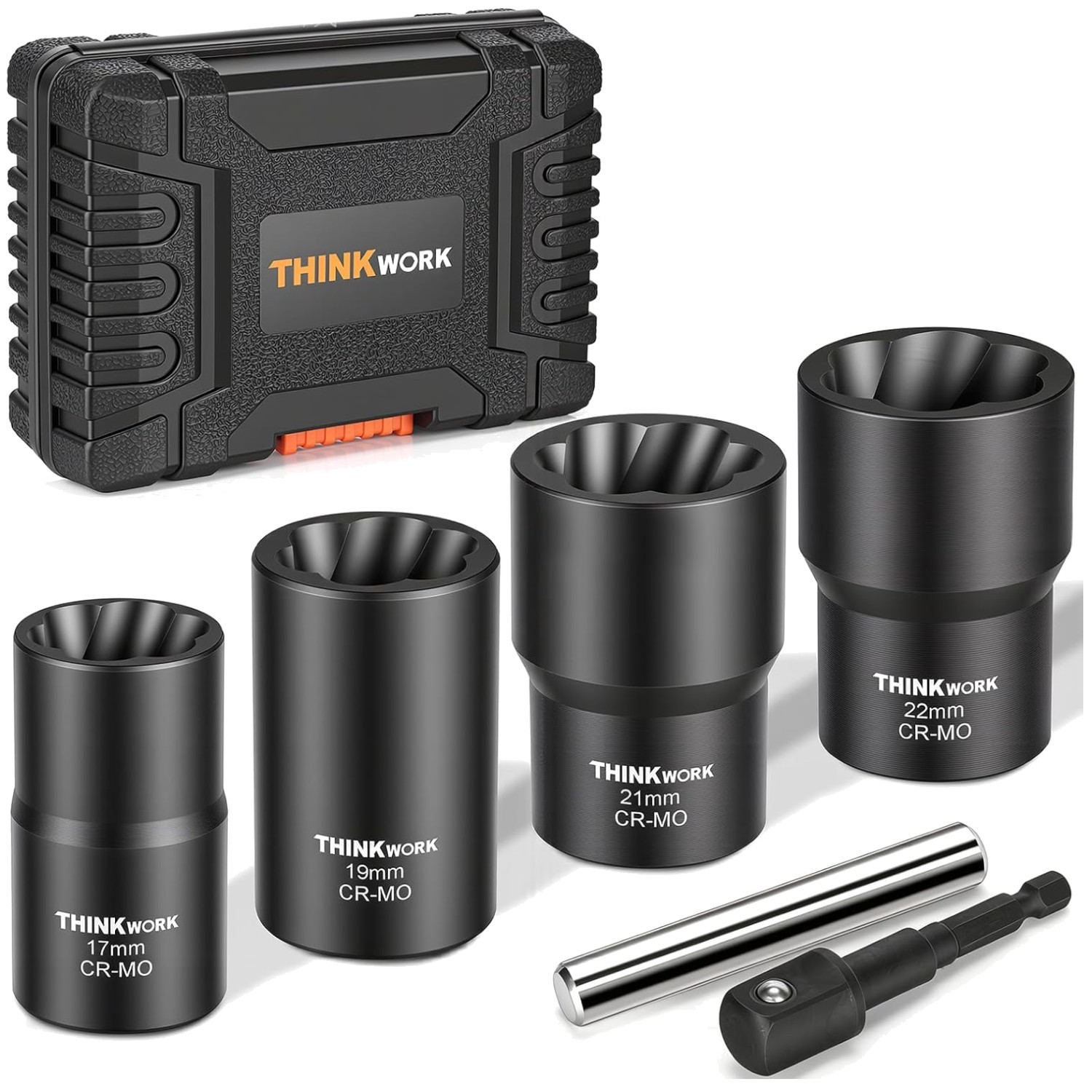 Lug Nut Removal Kit with Knockout Pin, Laser-Etched Markings