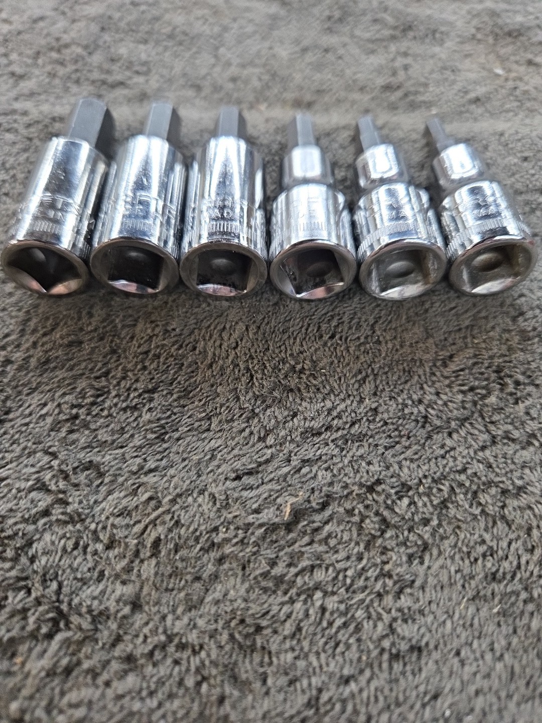 NOS SEARS Craftsman Hex Bit 6pc Socket Accessory Set 3/8″ Dr METRIC G 34448 USA