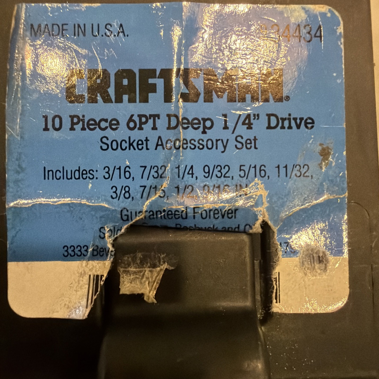 Craftsman 1/4″ Drive Deep Standard SAE Socket Set, USA 🇺🇸 6pt 34434 In Case
