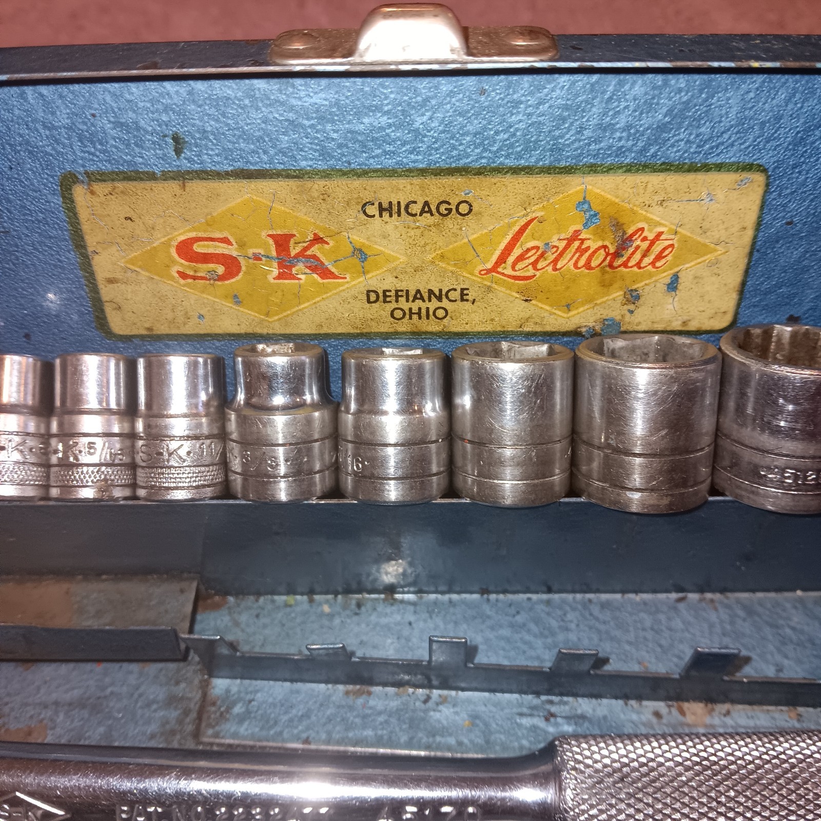 Vintage SK Tools Lectrolite SAE 3/8″ Socket Set