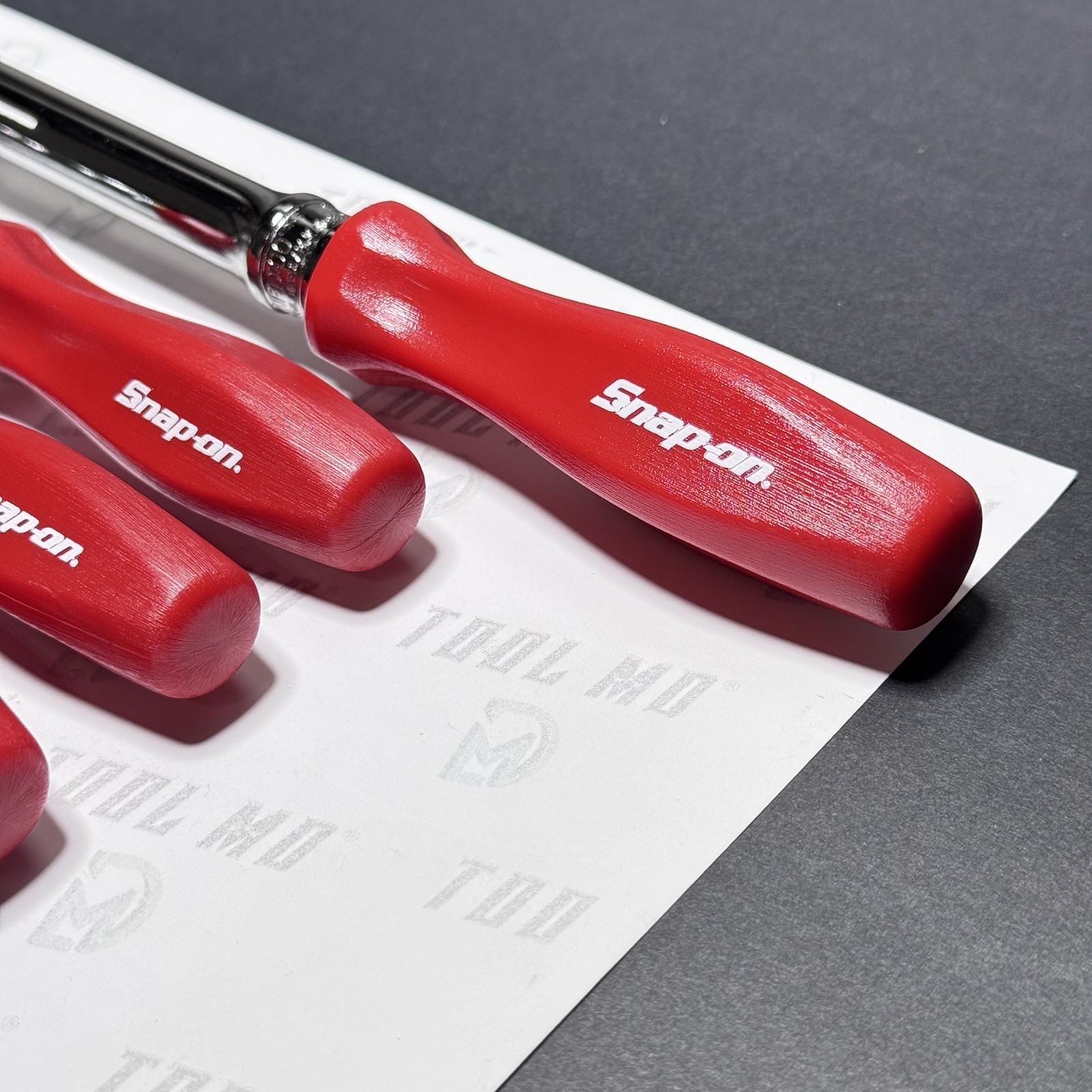 Snap-on Tools RARE RED 4pc Hard Handle Swivel Mixed Drive Ratchet Set FHCNFD72