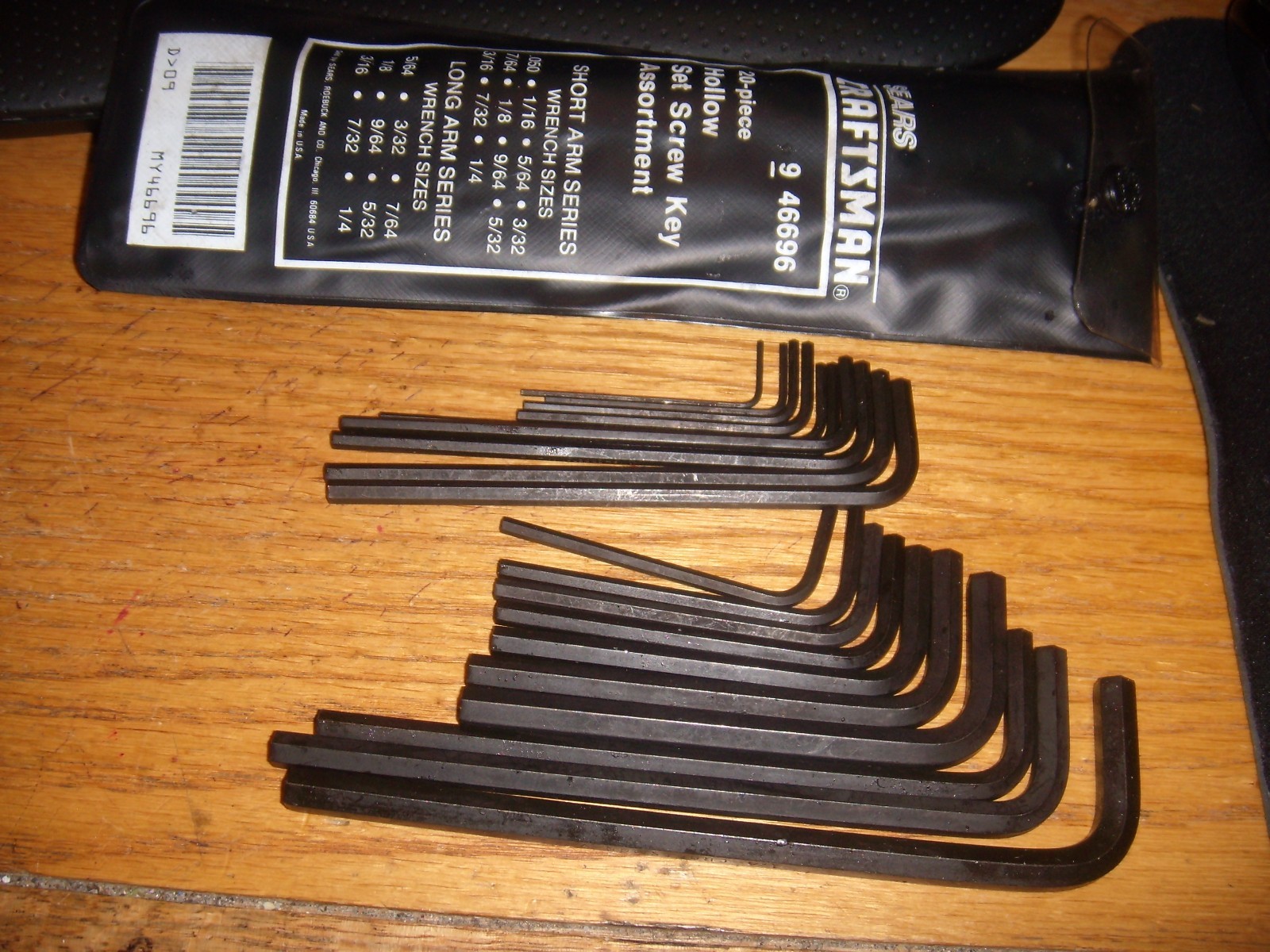 2 VTG CRAFTSMAN 20Pc SAE & 9 METRIC HOLLOW SET SCREW KEY ASST SHORT/LONG ARM