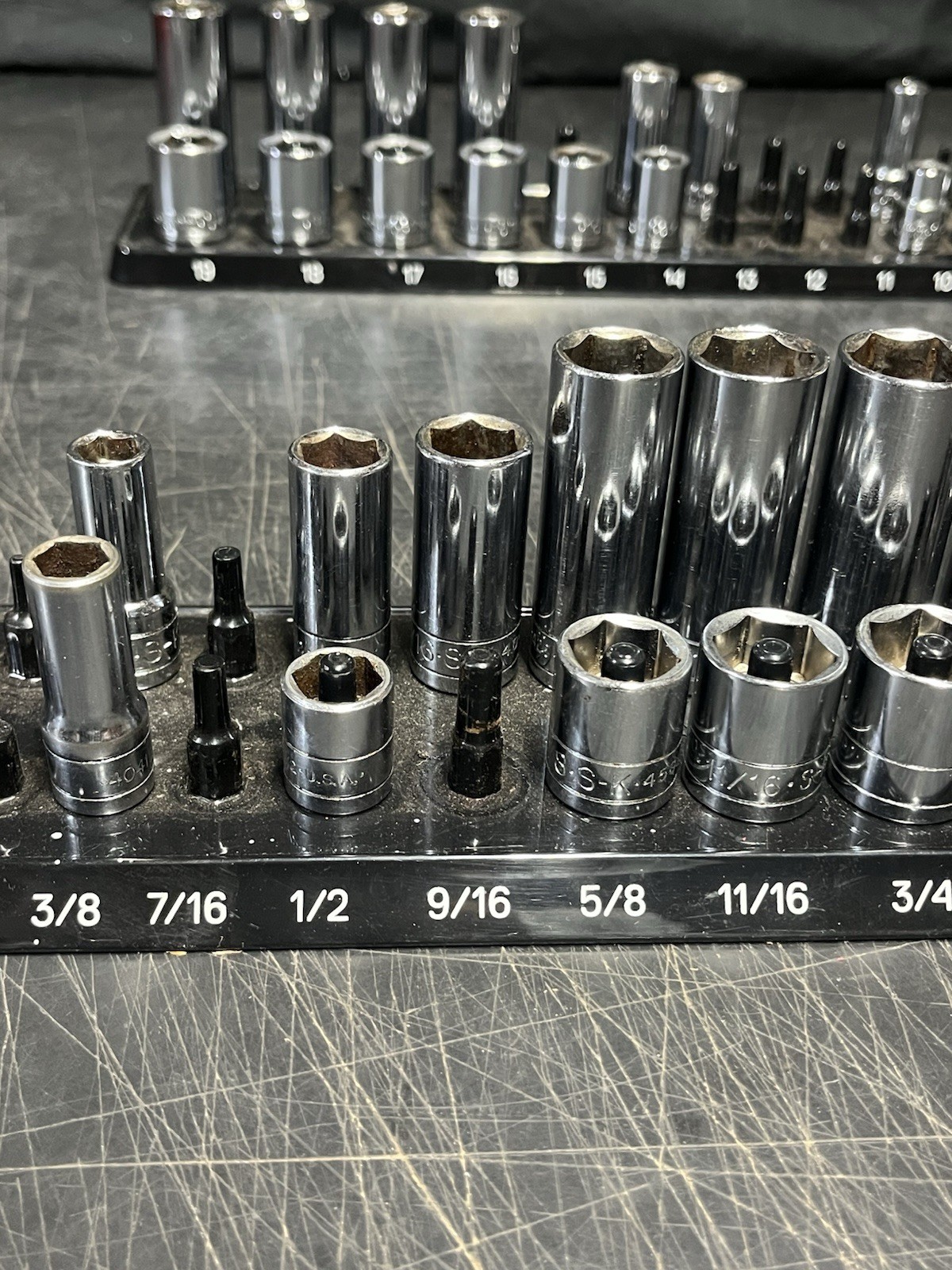 SK Professional Tools 39pc Socket Set 3/8” Drive No. 94539 SAE & MM Incomplete