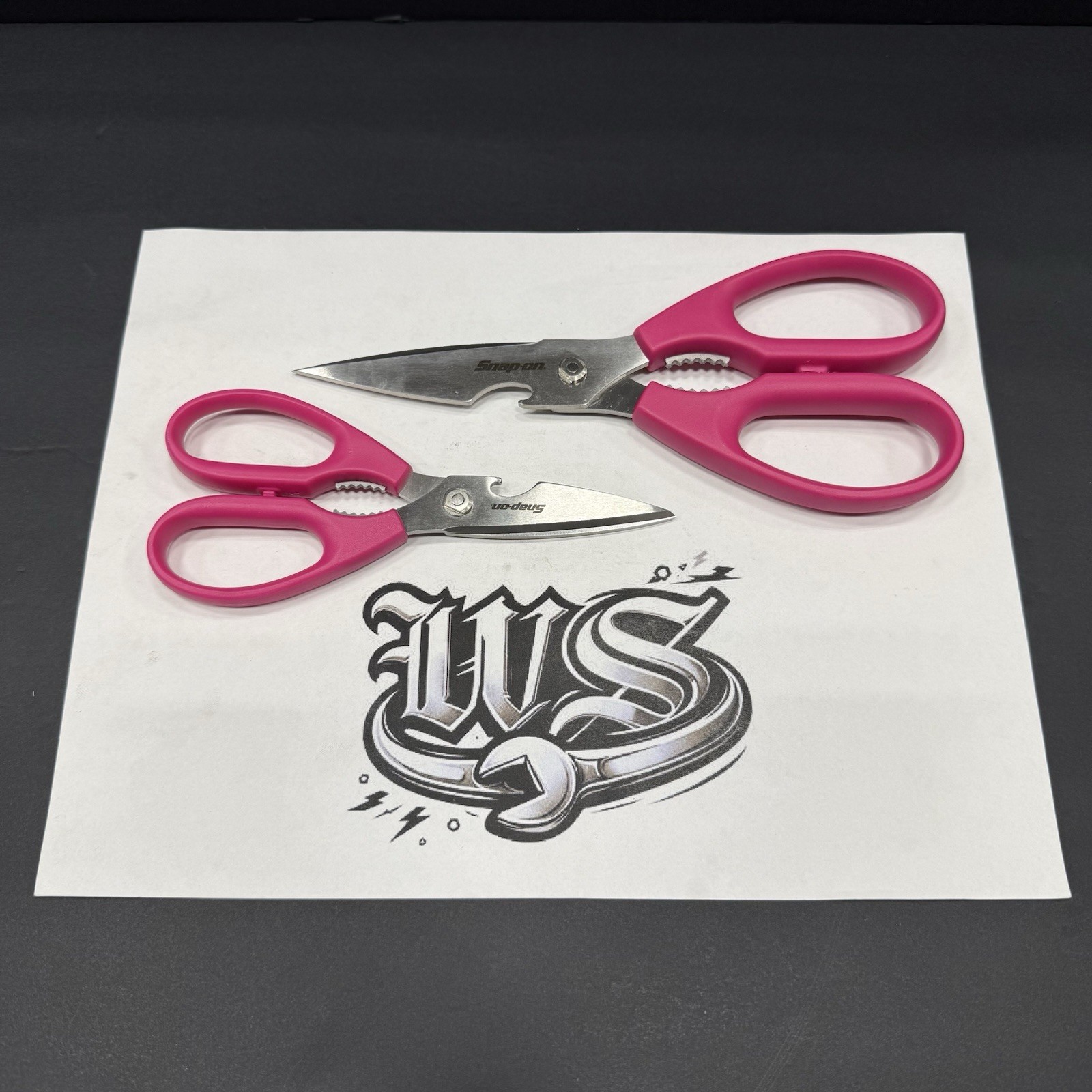 Snap-on Tools CRKT NEW 2pc ELECTRIC PINK Large & Small Shears SHEARS1EPNK