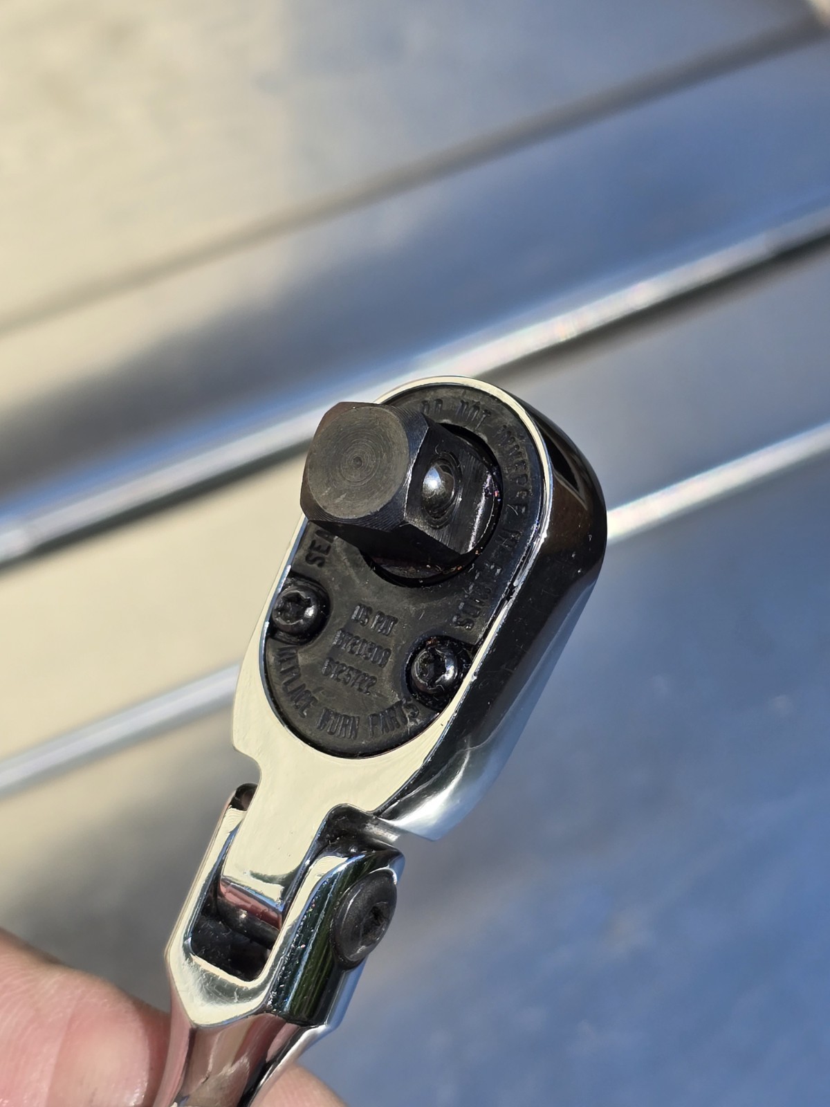 Snap On TKF72 3/8″ Drive Stubby Flex Head Ratchet on a 1/4 Drive Body