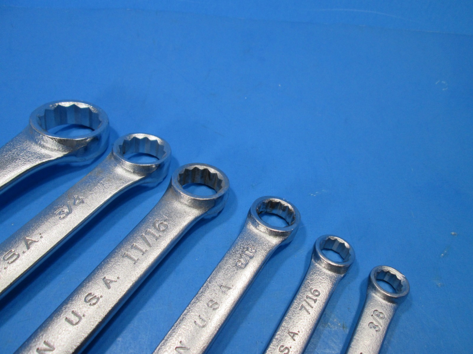 EASCO 6 Pc Double Box End Wrench Set – SAE 3/8″ to 1″ – 12Pt ~USA~ VERY NICE!!