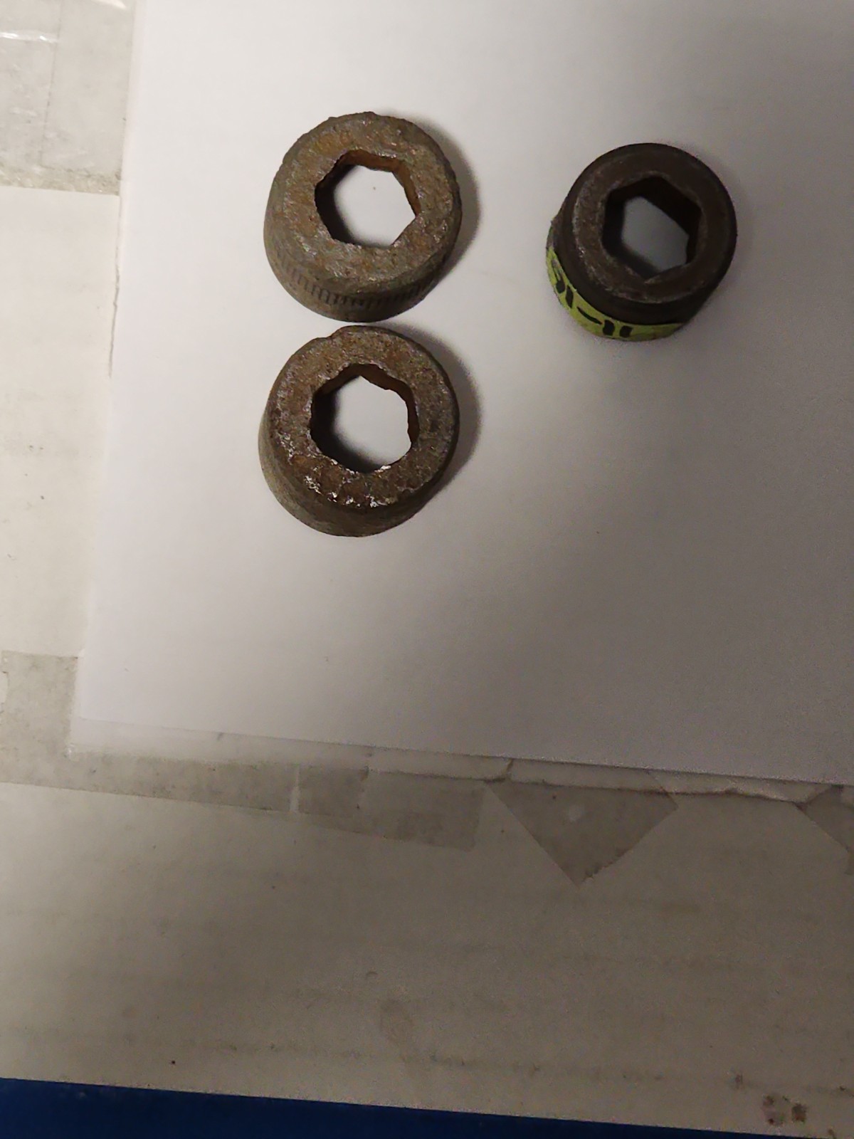 RARE Vintage 6-point hex drive socket; One 12 Pt & 1-6Pt 3/4″ And 1-11/16″-6pt