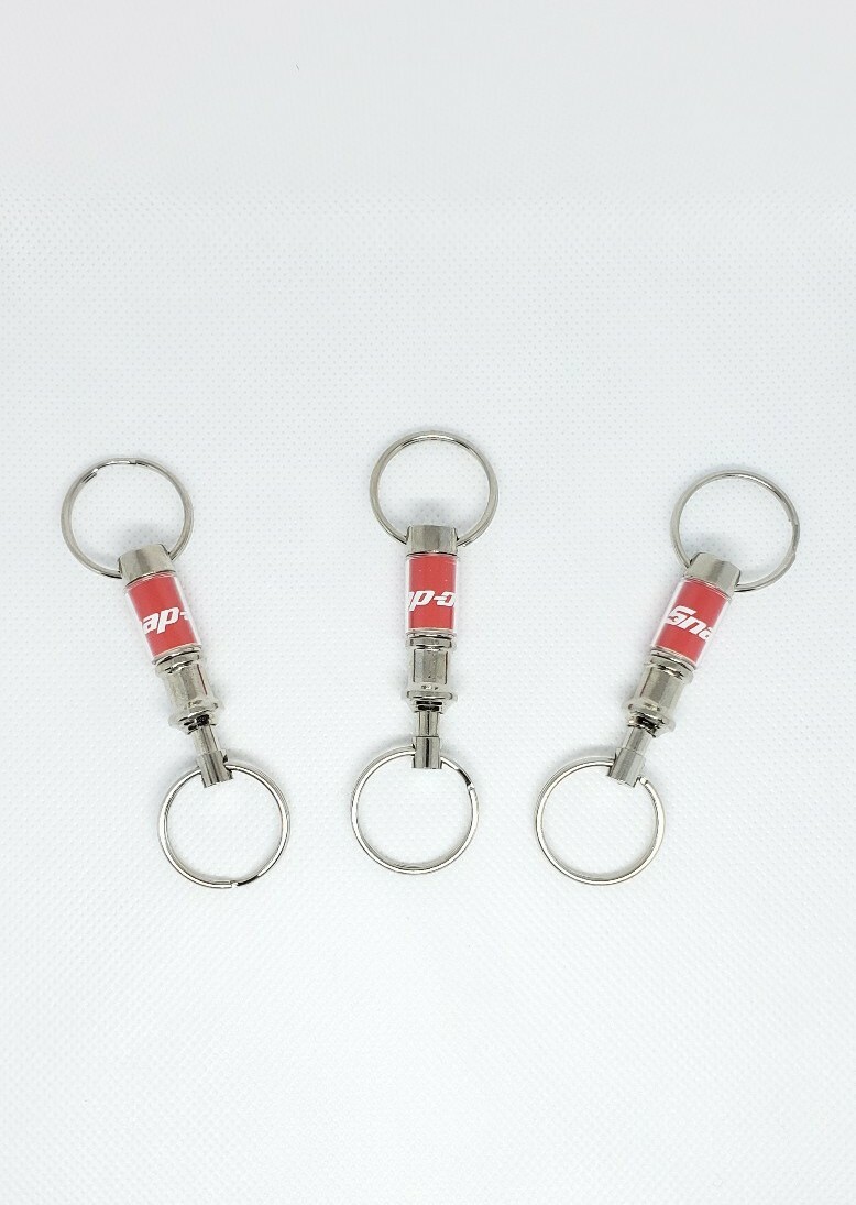 3Pcs Snap on tools Keychains Pull apart Key Chain pullapart Rings both ends NEW!