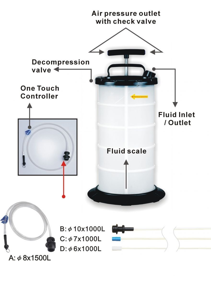 HAND OPERATED FLUID EXTRACTOR (10L), JTC TOOLS # 1020