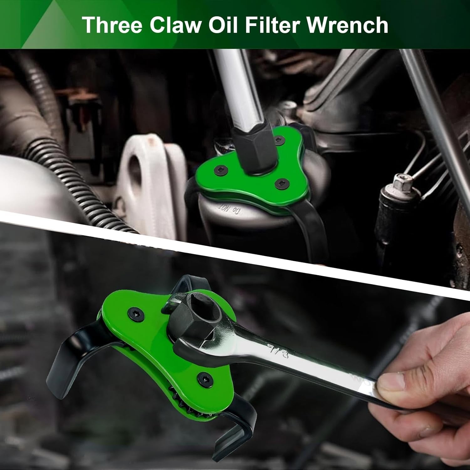 Universal Heavy Duty Oil Filter Wrench – Adjustable 3 Jaw Grip (2.5″ to 4.5″)