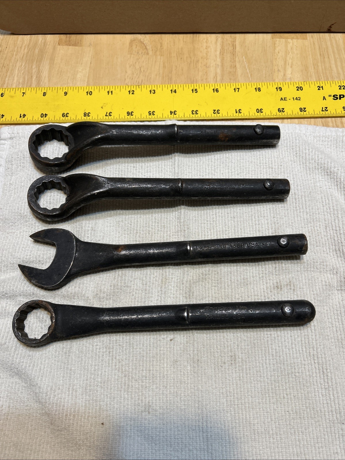 Set Of 4 Snap On Tubular Wrenches X240B X360B OE136B XH136C 1 1/8” 1 5/16”
