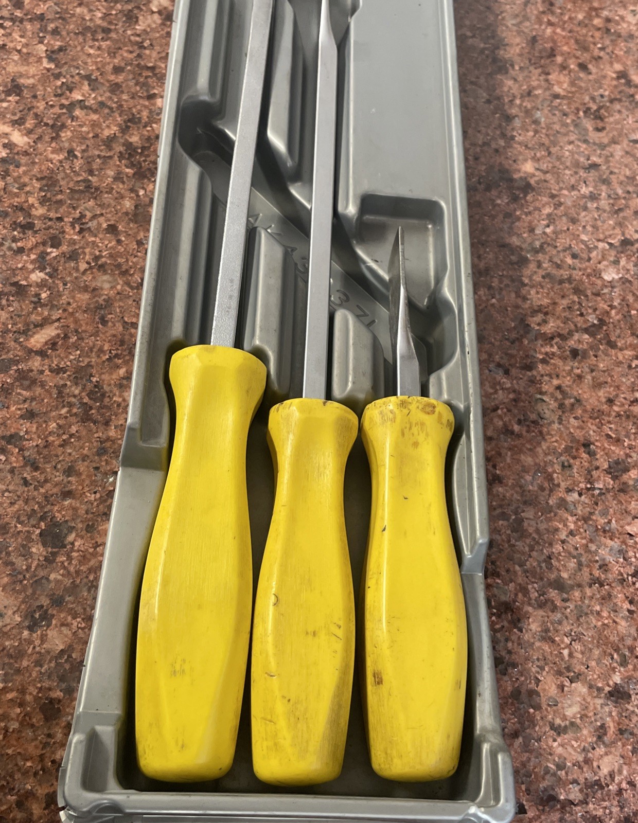 Snap-On Tools Gasket Scraper Set Yellow Grips CSA8B CSA12B CSA14B Rare Set