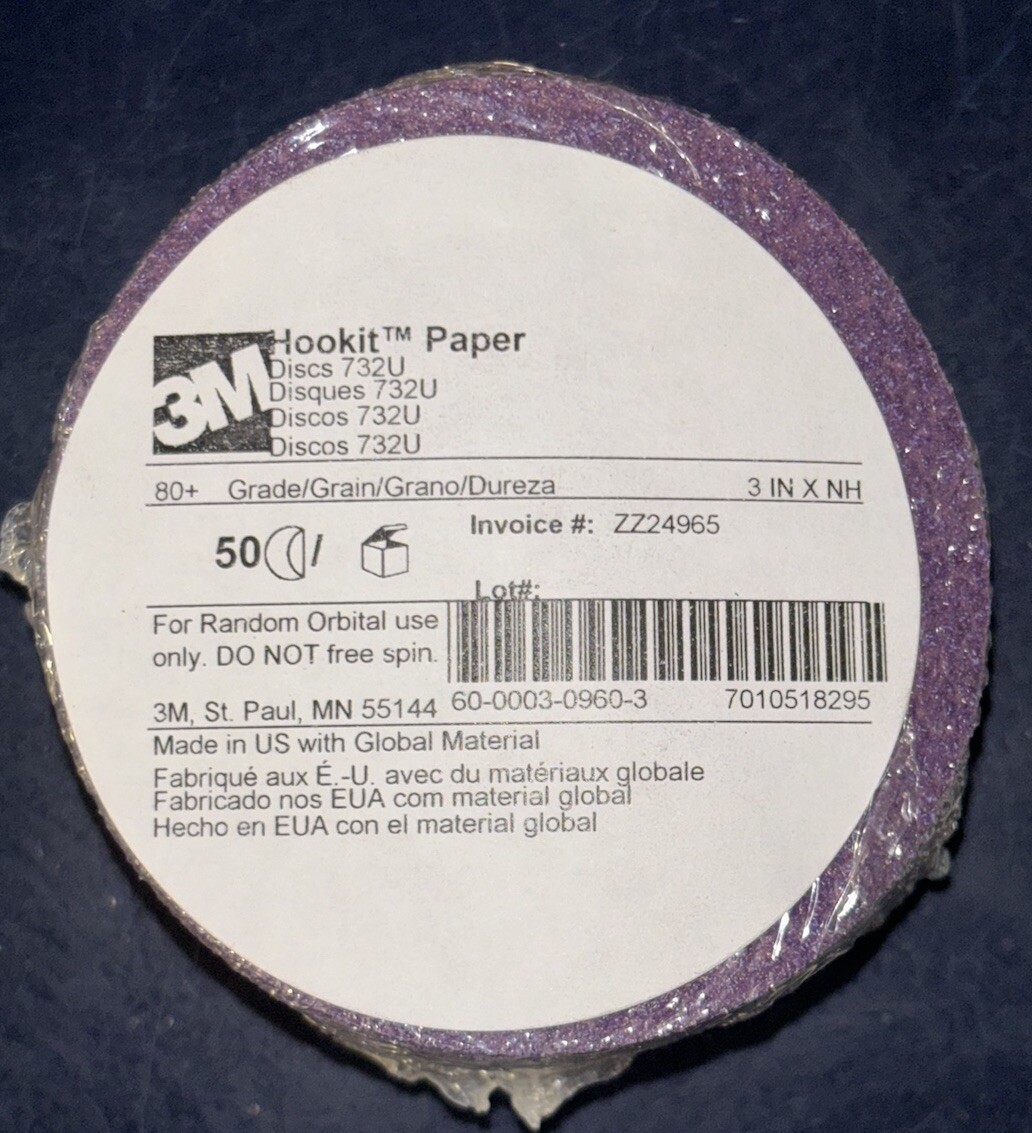 3M 3” Cubitron II 80+ Grade/Grain/Grit Abrasive Hookit 732U 50 Disc Per Pack