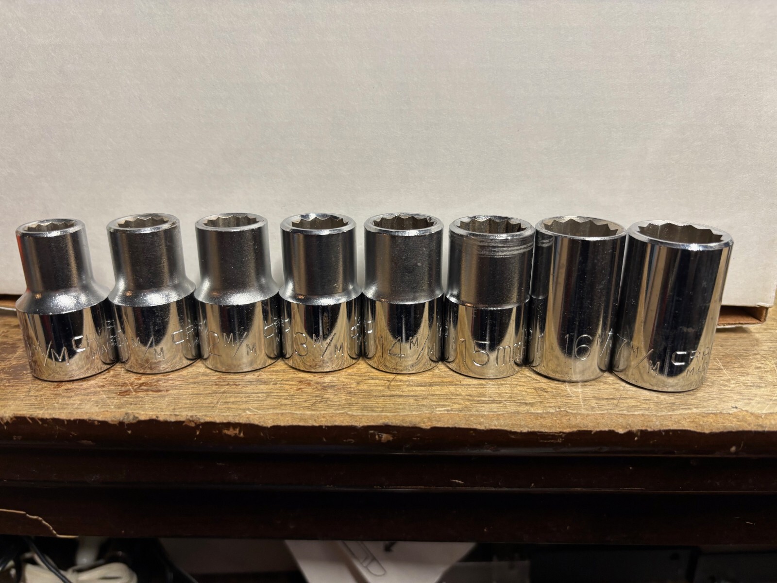 Vintage Craftsman 1/2″ Dri8pc Metric 12pt Socket Set USA 10-17mm Extremely Clean