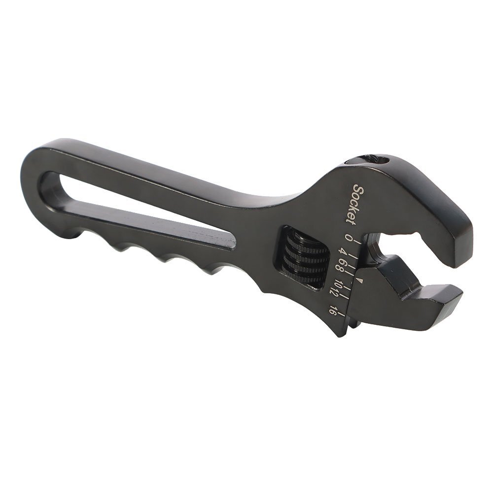 Black Aluminum 3AN-16AN Adjustable Wrench Tool Spanner For Hose End Fitting