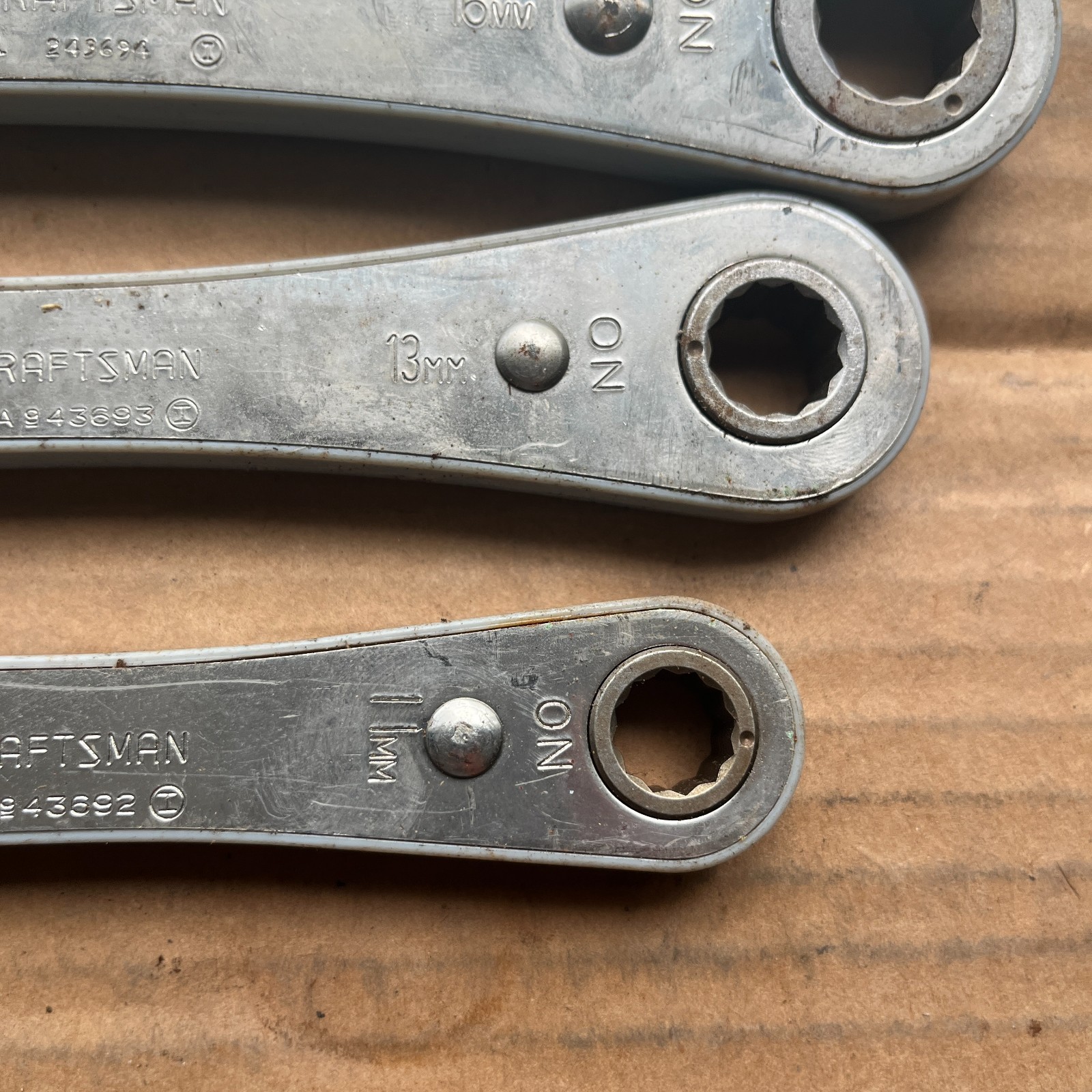Sears Craftsman 4369 Metric Box End Ratcheting Wrench Set 4 Pc 10mm-19mm