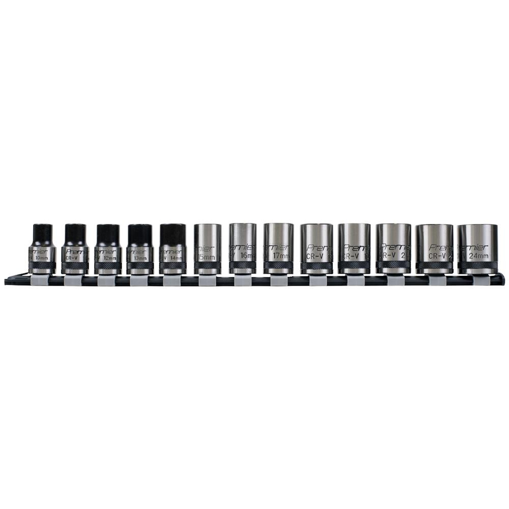 Sealey 13 Piece Black Series 1/2″ Drive Lock On Hexagon Socket Set