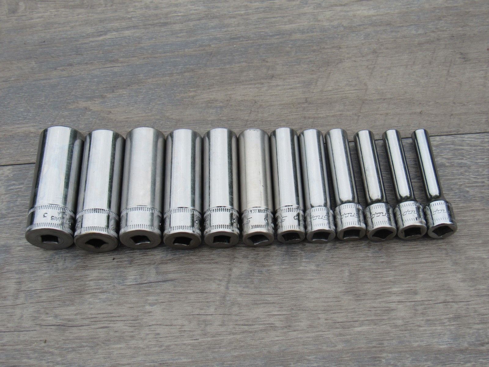 SNAP ON 12 PC 112STMMY 1/4″ METRIC 6 PT DEEP SOCKET SET 5MM – 15MMSTMM5 – STMM15